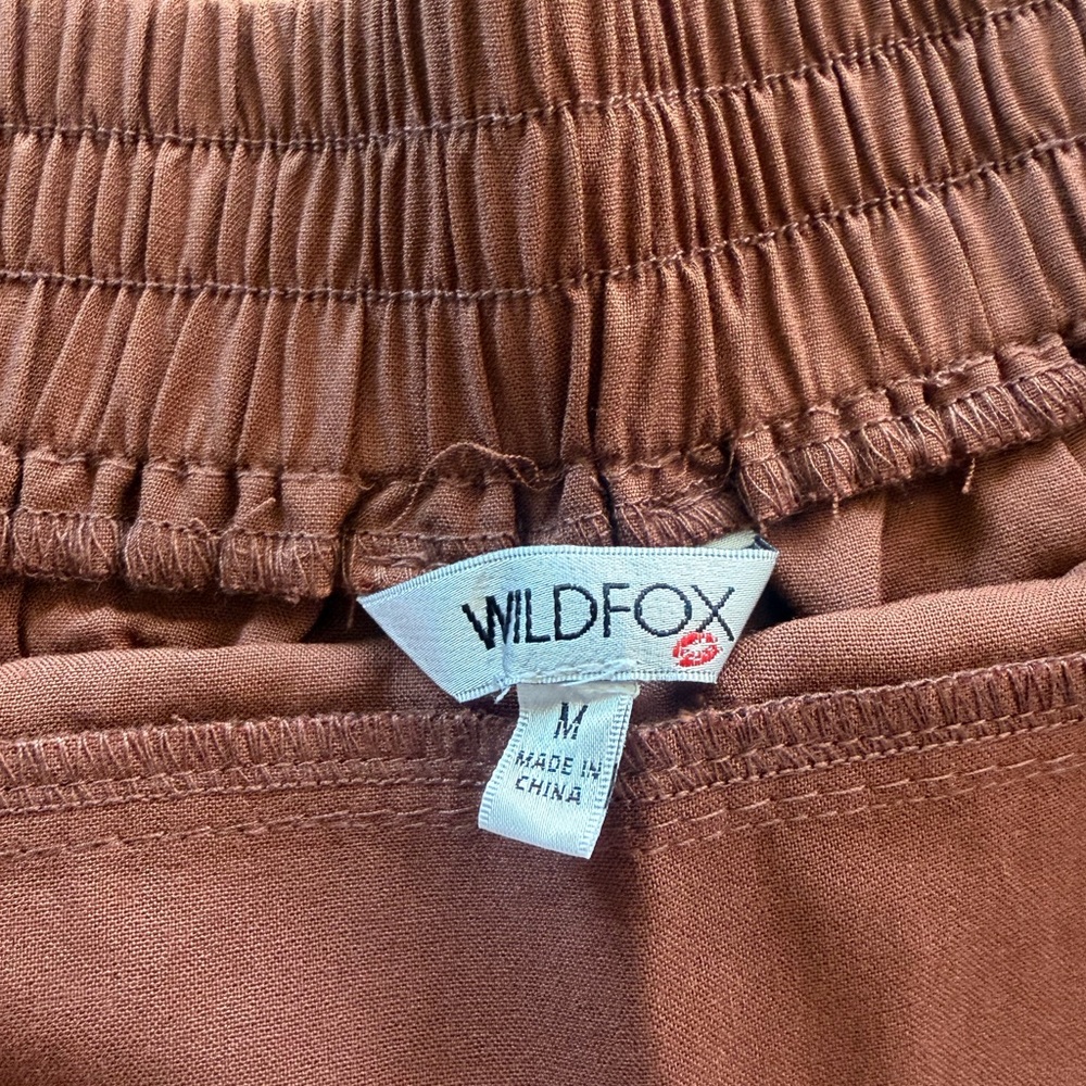 Wildfox Women’s Brown Elastic-Waist lightweight shorts